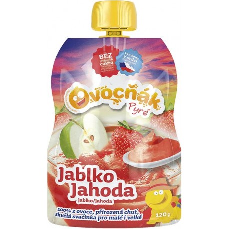 Pyré Jablko - jahoda 100% bez přidaného cukru 120g Ovocňak