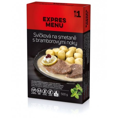 Svíčková na smetaně s bramborovými noky 1 porce Komplet Menu